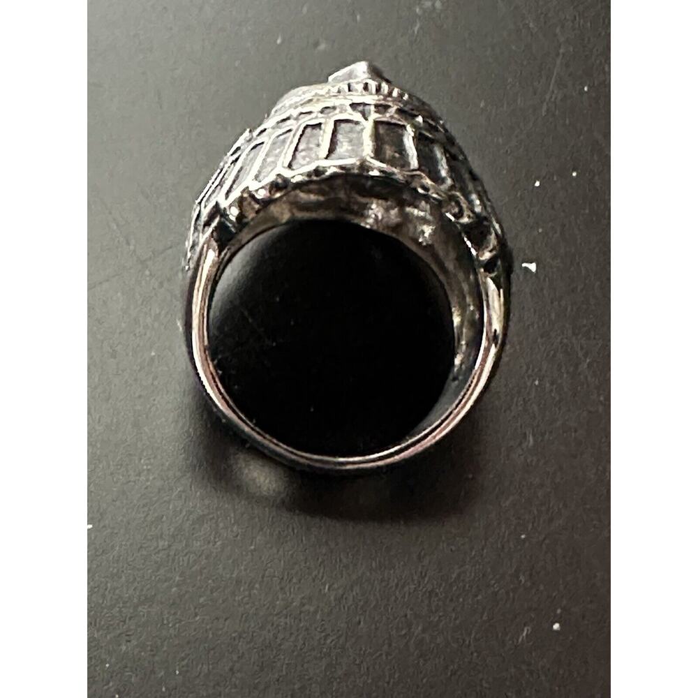 Mens Sterling Silver Native American Chief Head Ring Biker Style Size 13 - Picture 6 of 7